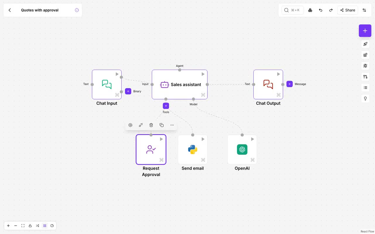 Approvals: the agent asks for permission